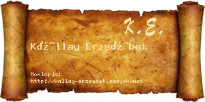 Kállay Erzsébet névjegykártya